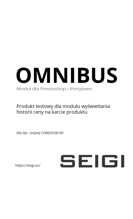 SEIGI Price History (Omnibus) - Produkt testowy